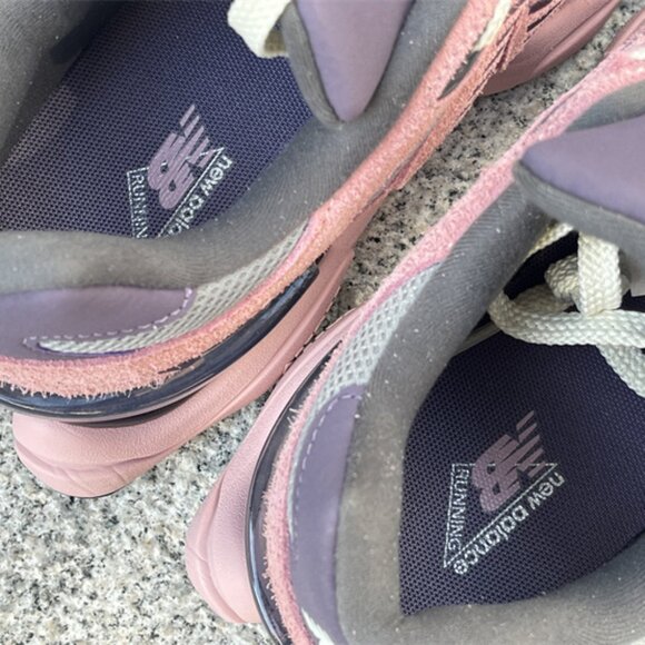 New Balance 9060 Pink & Purple Suede Sneakers - Picture 8 of 12